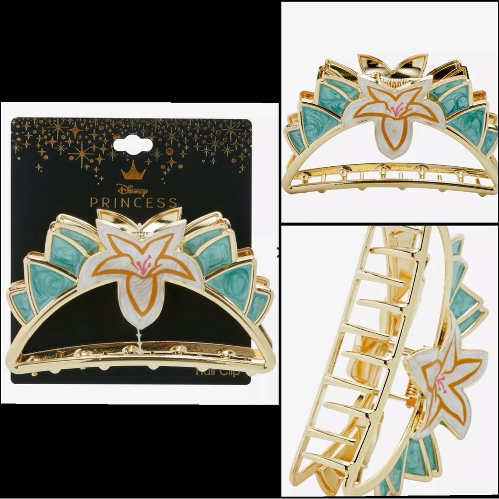 Disney Mulan Magnolia Flower hair claw clip / metal / 4 inch / NEW in packaging